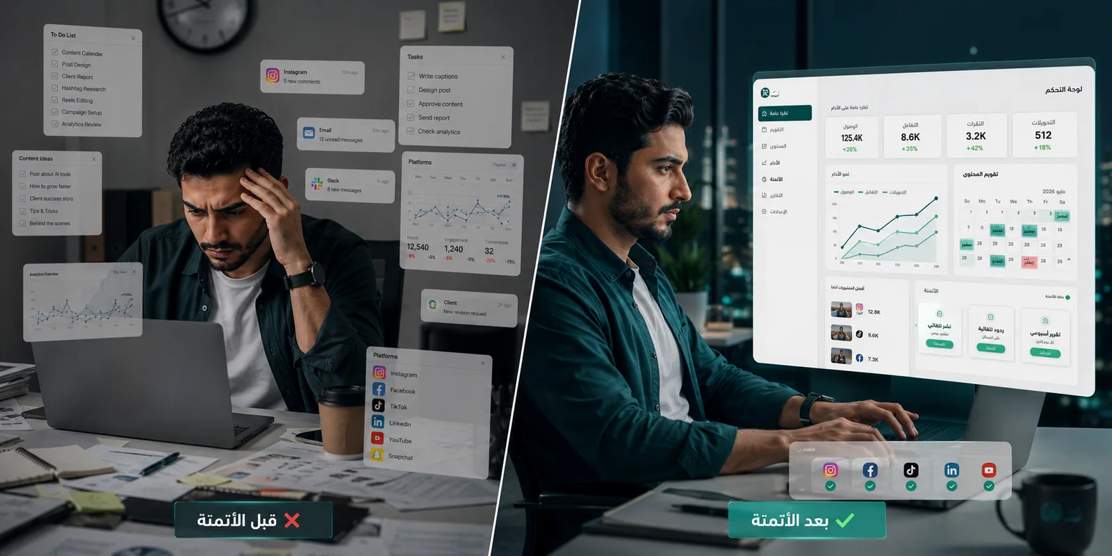 مقارنة بين العمل المتشتت والتسويق الذكي المنظم